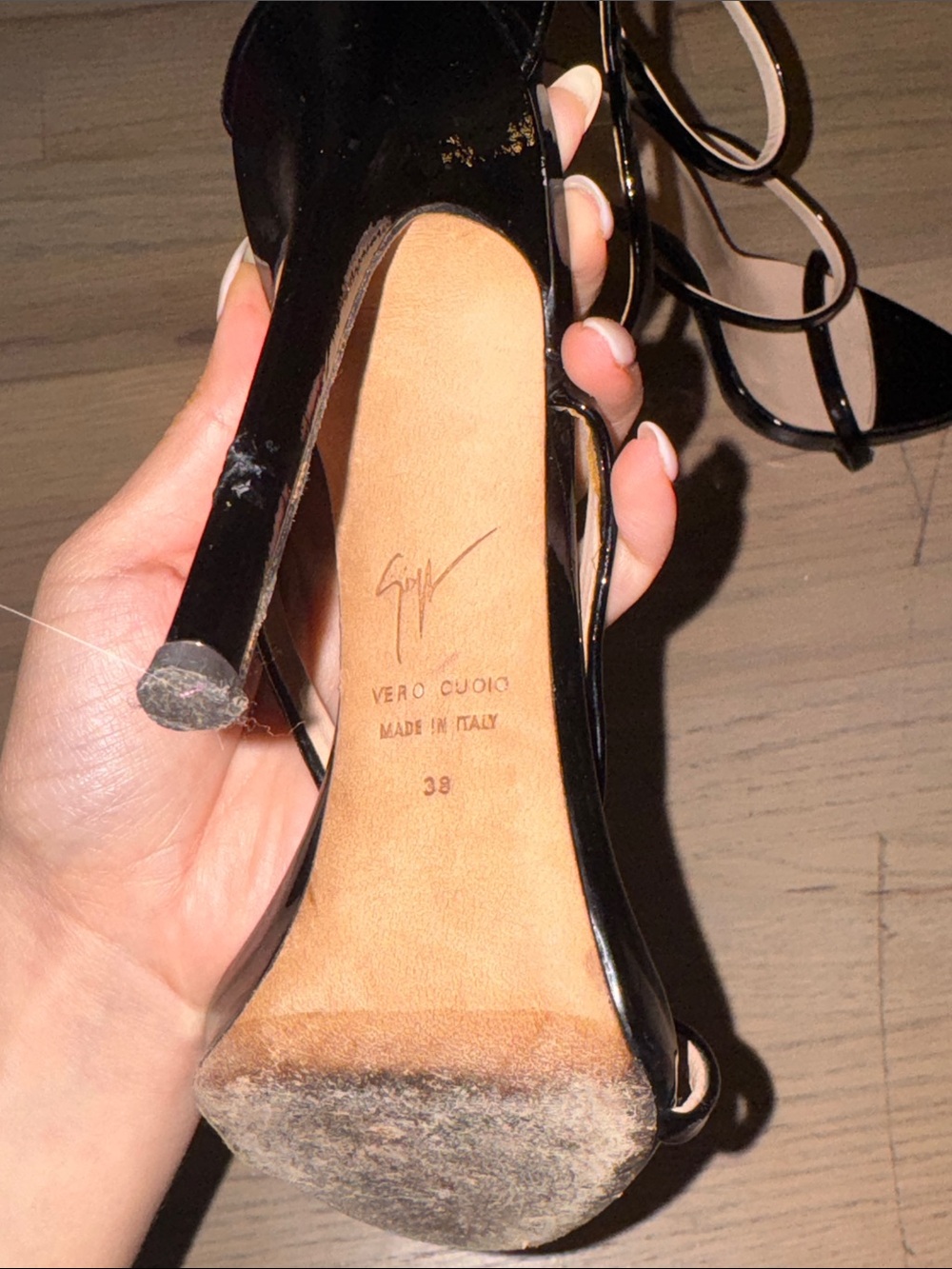 Giuseppe Zanotti Black Patent Strappy High Heel Sandals - Picture 4 of 4